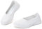 konhill Women's Loafers Slip on Knit Dressy Shoes Casual Low-Top Flats Comfortable Lightweight Walking Shoes 7UK White