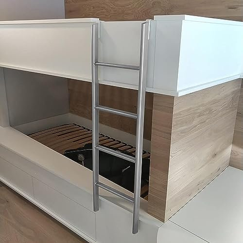 SZITW Kurze Leiter für Doppelstockbett, Hängeleiter mit Befestigungshaken, Glatte Metallleiter, leicht zu bewegen, leichte Etagenleiter für Zuhause und im Wohnheim H H
