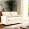 UNIONLINE 2 Seater Sofa mit abnehmbaren Sofabezügen, Doppelsitzer, kleines Sofa, Loveseat Couch, modern, Weiß