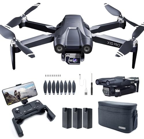 CHUBORY X10 PRO GPS Drone with Camera for Adults 4K UHD, 90 Min Long Flight Time,3280 FT Long Control Range, Auto Return, Follow Me, Brushless Motor, RC Quadcopter for Beginners(<0.250g)