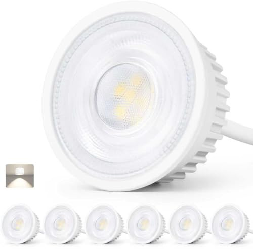 GeyouLux LED Modul 230V Ultra Flach ø50x23mm 4000K Neutralweiß 6er set | 5W 500LM Modul für Einbaustrahler Aufbauspot, IP44 38° Abstrahlwinkel Ersatz MR16/GU10 Leuchtmittel