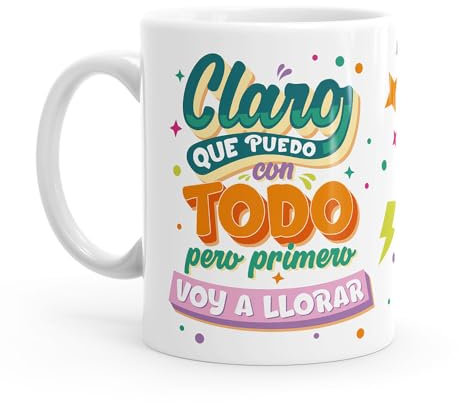 Puterful - Taza - Claro que puedo con todo - Taza original para café - Resistente al microondas y lavavajillas
