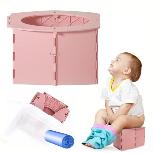 Töpfchen Für Kinder,Faltbares Töpfchen Kinder,Töpfchen Für Unterwegs Faltbar,Toilettensitz Kinder,Toilettensitz Kinder Klappbar,Reise Töpfchen Faltbar,Baby Potty Travel,Töpfchen Training,Rosa