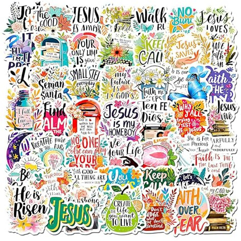 Bibelvers Aufkleber - Christliche Sticker Für Bibel | Ccobee Bibel Aufkleber, 50X Bunte Jesus-Aufkleber, Süße Journaling-Aufkleber Für Handyhüllen, Laptops, Bibelaufkleber Für Laptop Jeder