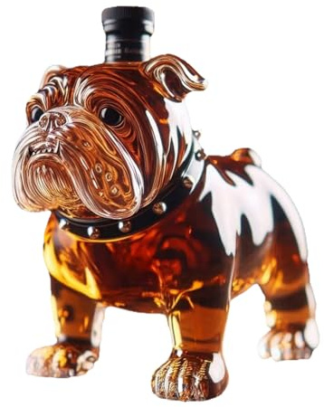 Bulldog Whiskey Bottle 300ml Whiskey Storage Decorative Bulldog Shape | Decorative Alcohol Decanter for Restaurants Hotels Home Dining Room Dining Table Shelves Display Cabinet Wine Cabinet