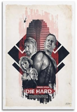 Filmposter Die Hard, dekoratives Gemälde, Leinwand, Wandposter und Kunstdruck, modernes Familienschlafzimmer, Dekoration, Poster, 50 x 75 cm