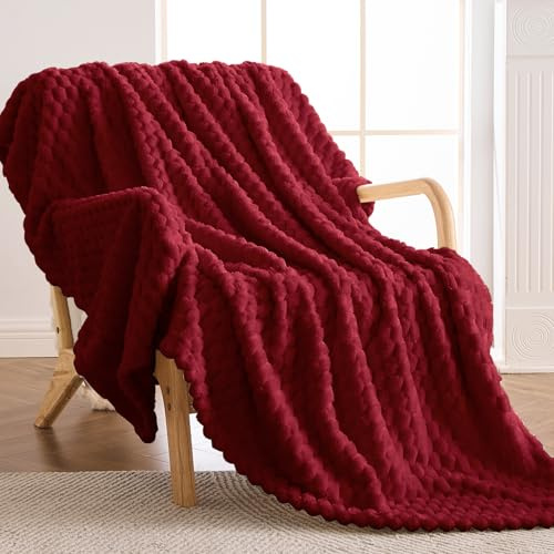 Vielit Kuscheldecke Flauschig 130x150 cm – Ultraweiche Fleecedecke für Couch & Sofa, Warme Wohn- & Kuscheldecke, Leichte Sofadecke, Gemütliche Couchdecke, Atmungsaktiv & Pflegeleicht Decke Rot