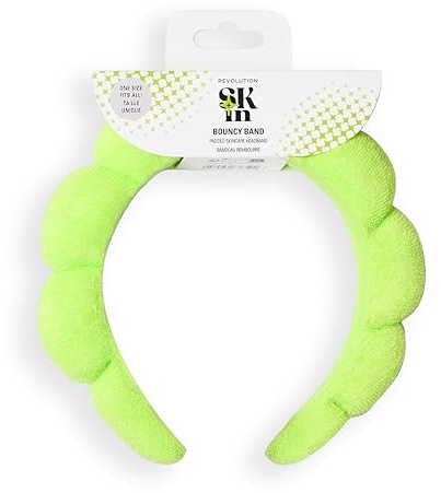 Revolution Skin Padded Headband Green, For Washing Face & Makeup Application