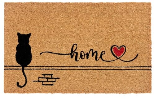 NYVI Fußmatte Kokos - rutschfest, Wetterfest, für Innen und Außen - Schmutzfangmatte Kokosmatte - 40x70 cm Rechteckig - Cat Home