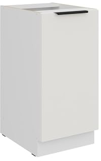 Kuechen-preisbombe Küchen Unterschrank 40 cm Küche ARIA Weiss Ultra matt + Weiss matt, hochwertige Fronten mit Anti Fingerprint Beschichtung Küchenzeile Küchenblock