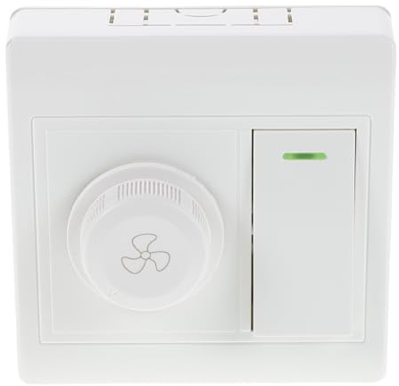 TIKODIDA Interruttore per Ventilatore a Soffitto, Pannello a Parete in Plastico Bianco, Controllo Luce e Velocità, Installazione Facile per Camera da Letto e Salotto