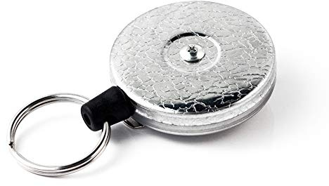 KEY-BAK Stainless Steel & Kevlar Retractable Spring Reel Keyring or Tether Chain, Made in USA since 1948