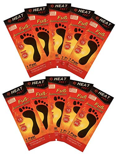 10 Pairs of ‘Heat Feet’ Foot Warmer Insoles with 8 Hours of Warmth