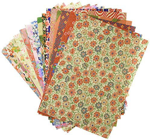 Washi Kawasumi sortiert Yuzen Washi Japansese Papier 36,1 x 25,7 cm (B4), 15 Blatt 80062 C