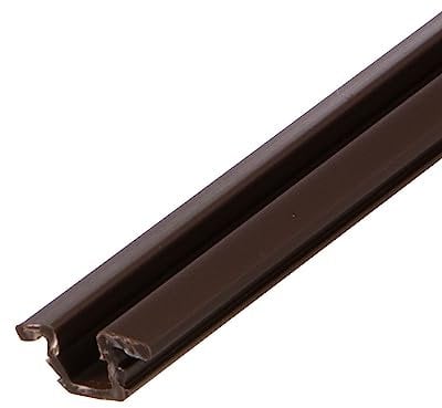 Gedotec Riel para puerta de armario, herraje de puerta corredera para puerta de cristal y madera, Slide Line 55, plástico marrón, 2000 mm, 1 unidad, riel guía para herrajes de puertas correderas