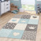 TT Home Kinderzimmer Teppich Junge Mädchen Kinderteppich Punkte Herz 3D Optik Pastell, Farbe: blau, Größe:160x230 cm