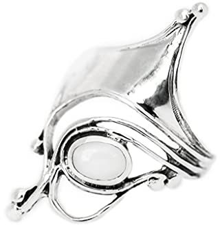 WINDALF Langer Damen Ring VENICE 30 mm Weißes Perlmutt 925 Sterlingsilber (Silber, 54 (17.2))