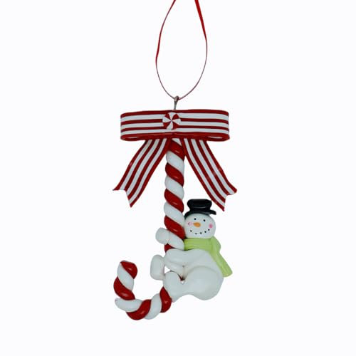 Molinter Zuckerstangen Weihnachtsbaum Anhänger Tannenbaum Deko Lehm Krücken Baumschmuck (Schneemann)