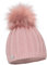 ELIMELI® Kaschmir Mütze Damen Winter warme Strickmütze Wollmütze mit Kaschmir Wintermütze mit Kunstfell Bommel Slouch Strick Beanie Damen für Winter Bommelmütze Hergestellt in EU (Rosa)