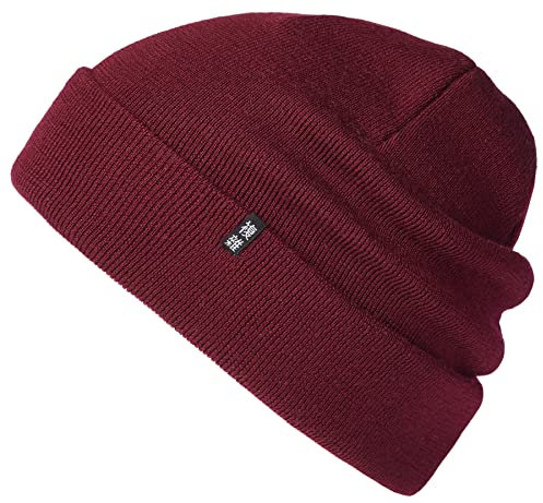 Enter the Complex® Winter Mütze, Warme Woll Beanie, 100% Merino, Damen und Herren, Bordeaux