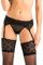 Teyli Strumpfhalter Damen - Strumpfgürtel für Damen aus Mesh - Strapsgürtel im Klassischen Schnitt - Garter Suspender Belt Schwarz XS