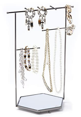 Mango Steam Schmuck Organisator für hängende Ohrringe (Sechseck Silber)