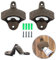 2PCS Cast Iron Wall Mounted Bottle Opener Vintage Rustic with Self-Tapping Screws for Home Garden Bar KTV Hotel (Brown)