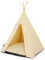 Tipi für Katzen und Hunde mit Bommeln, Wasserdichtes Haustierzelt mit Rutschfester Basis, Hunde- und Katzenhaus (Beiges, beiges Kissen, 65x65cm)