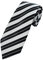COLLAR AND CUFFS LONDON - Klassisch und Elegant - Gestreifte Krawatte für Herren - Handgefertigte - Schwarz und Weiß