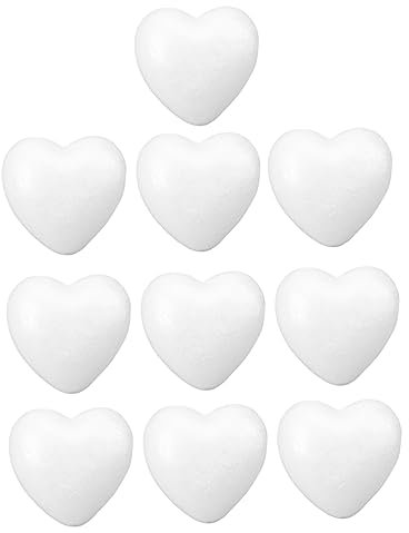 Toddmomy Handwerk Schaum Herz Schaum Ball Herz Form Styropor Blöcke für Skulptur Modellierung DIY Kunst Und Handwerk Ostern Malerei Ornamente 10Pcs