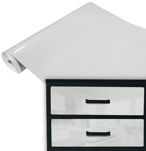DecoMeister Vinilo Adhesivo Para Pared Muebles Gris Claro Brillante Papel Autoadhesivo Para Cocina Vinilos de PVC Lámina Decorativa Unicolor Película Para Forrar En Rollo 67,5 x 100 cm Por Metros