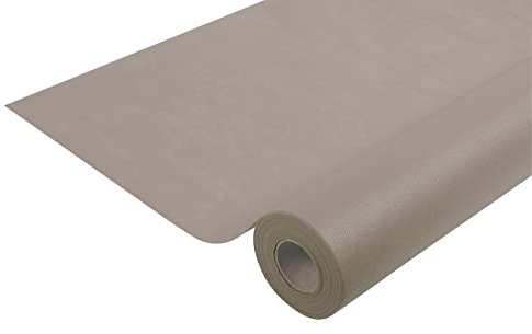 Pronappe - Réf. R780654I - Carton de 5 nappes jetables en non tissé spunbond - Rouleau de 6 M de long X 1,20 M de large - Matière indéchirable, déperlante et essuyable - Couleur grège