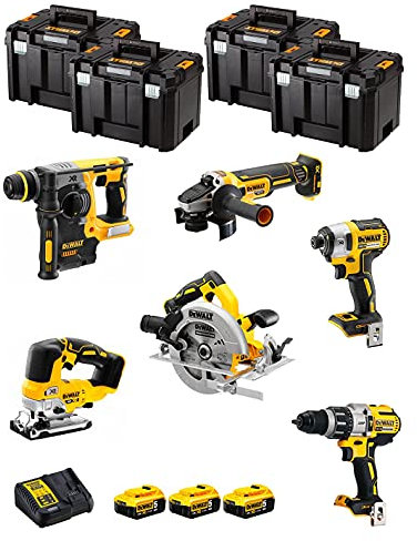 Kit DWK601T (DCD996 + DCH273 + DCG405 + DCF887 + DCS334 + DCS570 + 3 Batterien 5,0 Ah + Ladegerät + 4 x TSTAK VI)