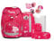 ergobag pack Set ergonomischer Schulrucksack, Schulranzen, Vorgänger-Kollektion, flexibel 6-teilig 1. Klasse Grundschule CinBärella - Pink