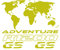 Gesar 2 Stück Adventure Weltkarte und 2 Stück GS 1200 - Aufkleber für Auto und Motorrad - Kompatibel mit Motorrad LC R 1200 GS r1200gs - Geeignet für Motorradkoffer - R 1200 1150 1100 1250 GS (Gold)