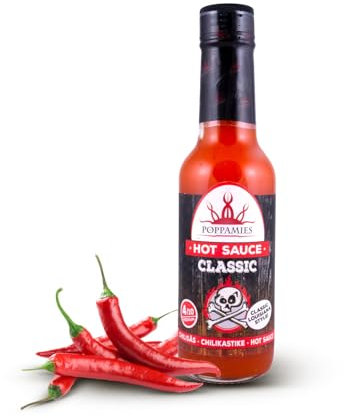 Poppamies Salsa picante clásica - Ideal para salsa de ala de pollo - Sin gluten, sin lactosa, vegana - Picante: 4/10-150ml