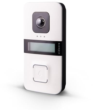 Grothe Türklingel mit Kamera, Sprechanlage & digitalem Namensschild WLAN Türstation Nachtsicht HD-Video weiß Kostenlose App: Tür öffnen, Kamera nutzen, Türrufe verwalten) (Weiß/LAN)