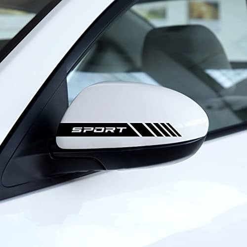 Autodomy Rückspiegel Aufkleber Stickers Auto mit Streifen Design Stripes Tuning 6 Stück mit Unterschiedlichen Breiten Sportdesign | Auto Tuning Aufkleber Streifen Schwarz
