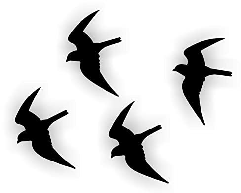 Schwalbe Vogelschutz Aufkleber 4 Stk. (Schwarz)