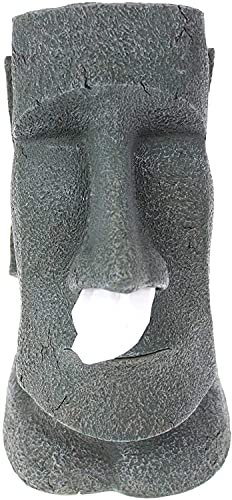 Collic Tissue Box, Robuste Steinstatue -Harz -Tissue -Box -Halter Retro Moai Tissue Paper Serviette Hülle
