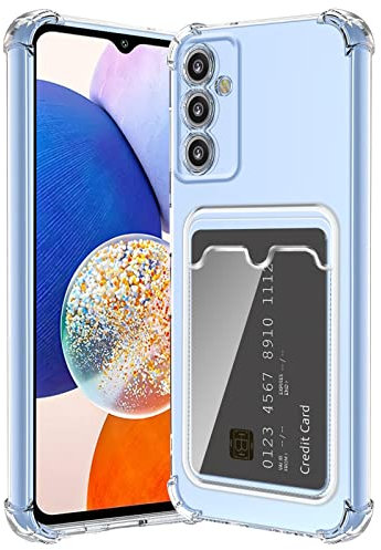 ÁRBOLORO Hülle für Samsung Galaxy A14 5G mit Kartenfäch Transparent Silikon TPU Handyhülle Ultra Dünn Weiche Stoßfest Flexibel Handy Tasche Bumper Case für Samsung Galaxy A14 5G