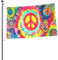 Batik-Flagge, Friedensflagge, 6 x 90 cm, für den Innen- und Außenbereich mit Öse, Regenbogenfarben, Hippie-Flagge, Gartenhof-Banner, dekoratives Schild