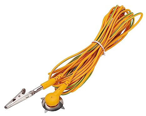 QUARKZMAN ESD Erdung Kabel 5m/197 Lang Antistatische Masse Kabel Kordel Clip Gelb für Entfernen Stromleiter Elektrostatik