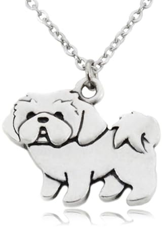 Halskette Ketten Schmuck Herren Frauen Anhänger necklace Vintage Boho Shih Tzu Hund Charm Anhänger Halsketten für Mädchen Anhänger Kette Tier Halskette Frauen RechtsHalskette