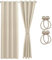 Cozyor 2X blickdichte Vorhänge + 2X Raffhalter mit Magnet, Thermogardine gegen Kälte 100% verdunkelnd, beige Driftwood, Gardine mit Ösen für Schlafzimmer, Wohnzimmer, Kinderzimmer 240x135 cm