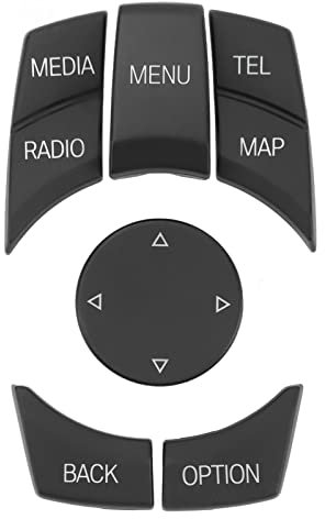 XTevu Auto CIC IDrive Multimedia Knopf Menü Knopf Schalter Ersatz für BMW E84 E70 E71 E72 E81 E82 E Chassis (Mattschwarz)