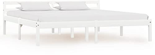 FUDUGEHMIOFWFJJ Massivholzbett Weiß Kiefer 160x200 cm, tagesbett sofabett daybed Outdoor tagesbett ausziehbar Geeignet für Schlafzimmer