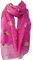 GlamLondon Damen Schal mit Wasserfarben-Motiv Rotkehlchen und Vogel-Aufdruck, Fuchsia, L