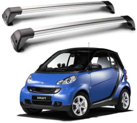 JLVVW 2pcs Car Roof Rack Bars, For Smart 451 453 Fortwo Forfour Aluminum Luggage Rack Bike Rack Railing Rack Exterior Travel Accessories,451 fortwo