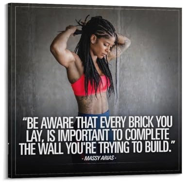 Motivationsposter Be Aware That Every Brick You Lay, Is Important to Complete The Wall You're Trying to Build, dekoratives Gemälde, Leinwand-Kunstbild, 70 x 70 cm